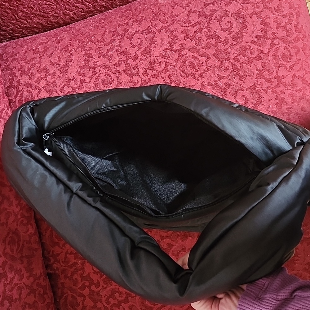 Rains Black Bator Puffer Tote Bag with Zipper - Picture 4 of 10